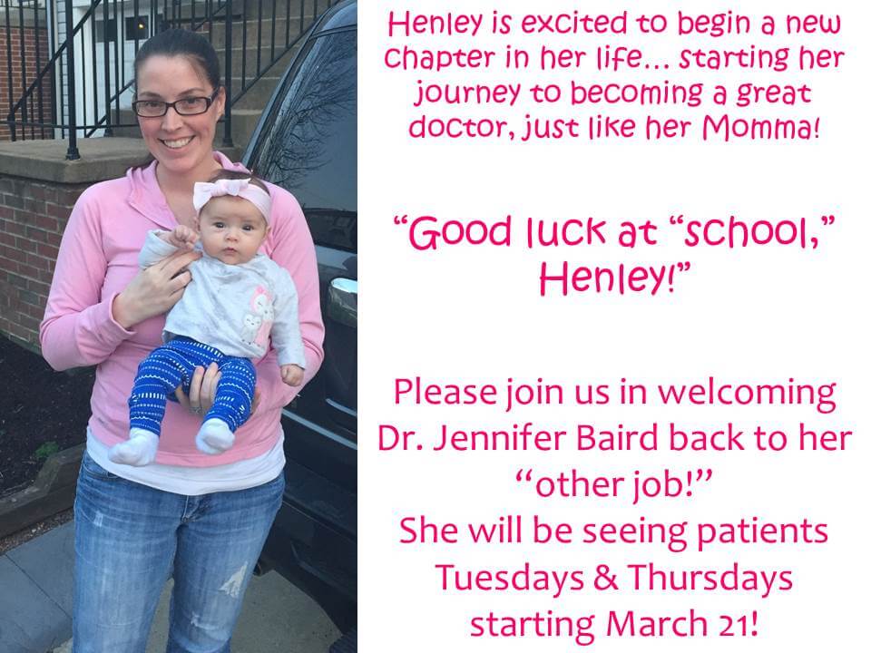 Dr. Jennifer Baird Returns After Having Baby | United Wellness Center ...